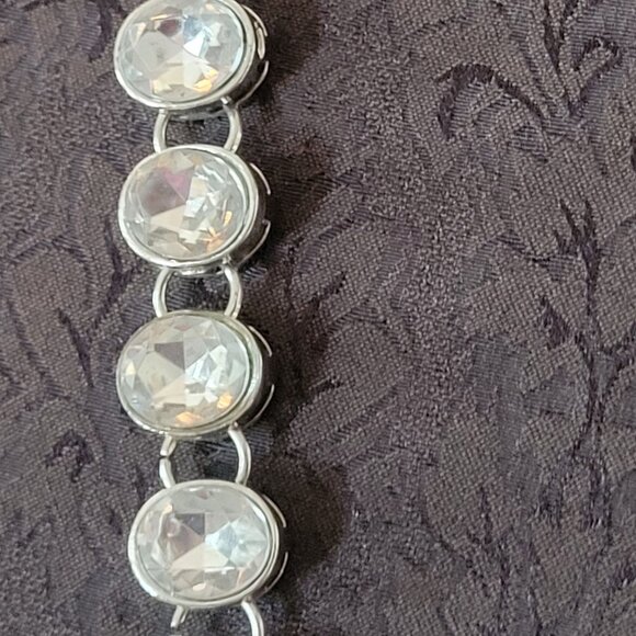 Crystal Bezel Necklace With Silver-Tone Chain & Lobster Clasp - Picture 2 of 4